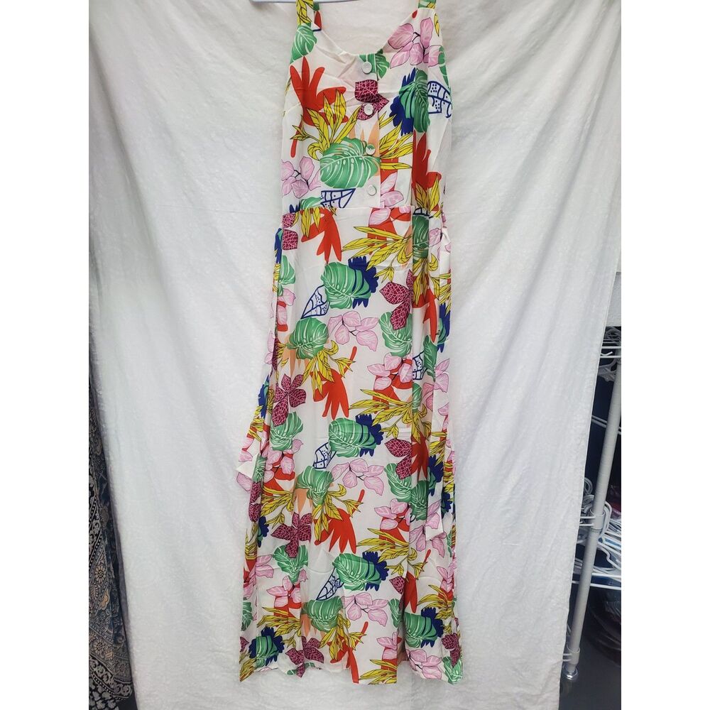 Dress Red Leaf Maxi Summer Size L